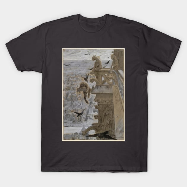 "Notre Dame de Paris" by Luc-Olivier Merson (1881) - original painting cleaned and restored T-Shirt by retrografika